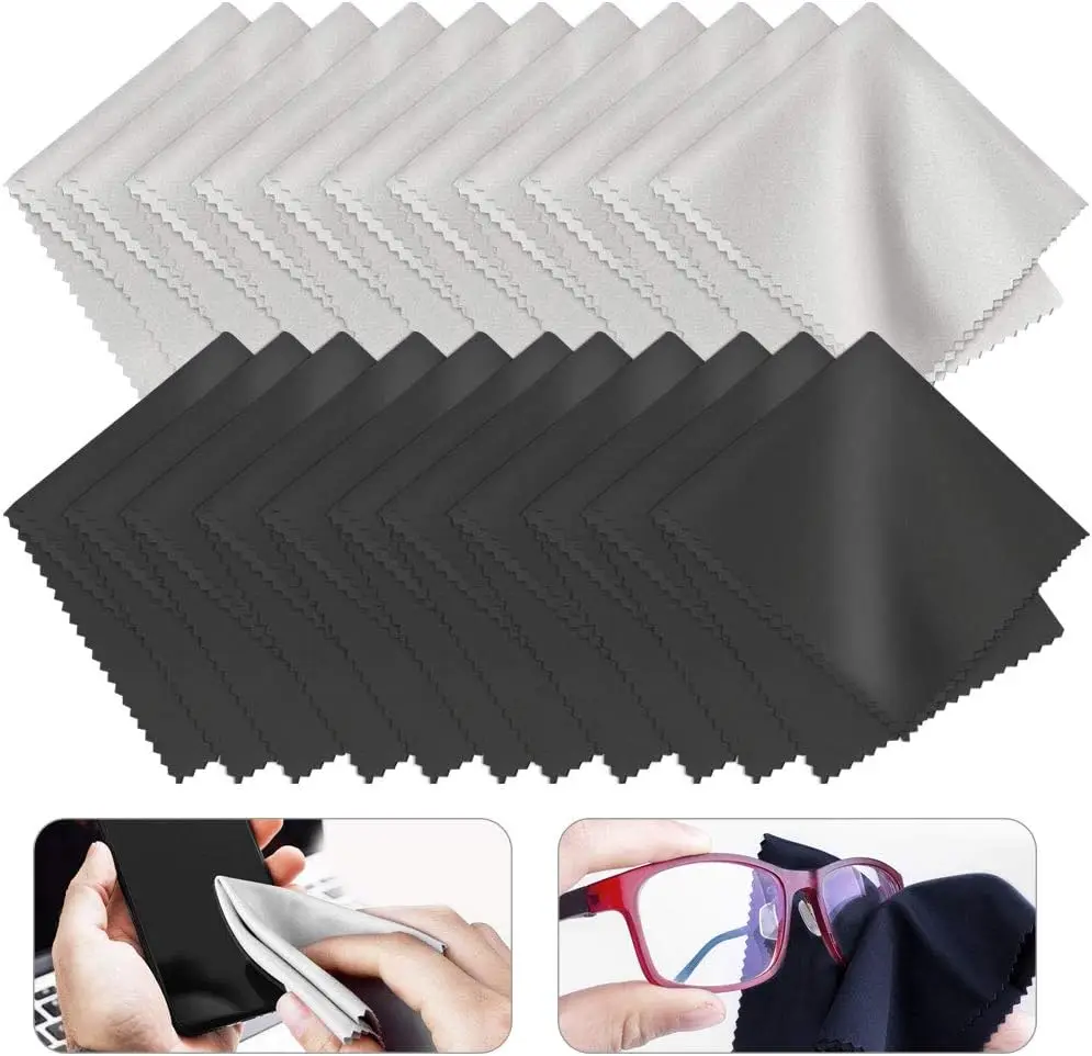 12pcs Microfiber Cleaning Cloth 15x18cm Glasses Cleaning Cloth Lint Free LCD Screens Lenses Camera Cell Phone Laptop