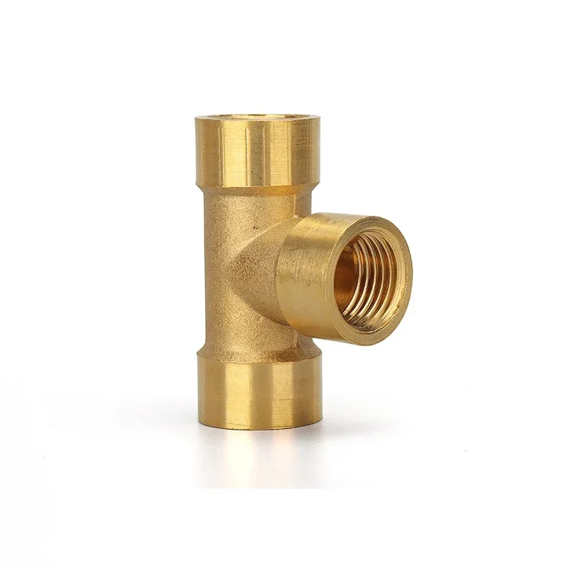 Tee Type Brass Pipe Fitting Adapter Coupler Connector For Water Fuel Gas 1/8" 1/4" 3/8" 1/2" 3/4" 1"BSP Female Thread 3 Way pipe fitting tee adapter