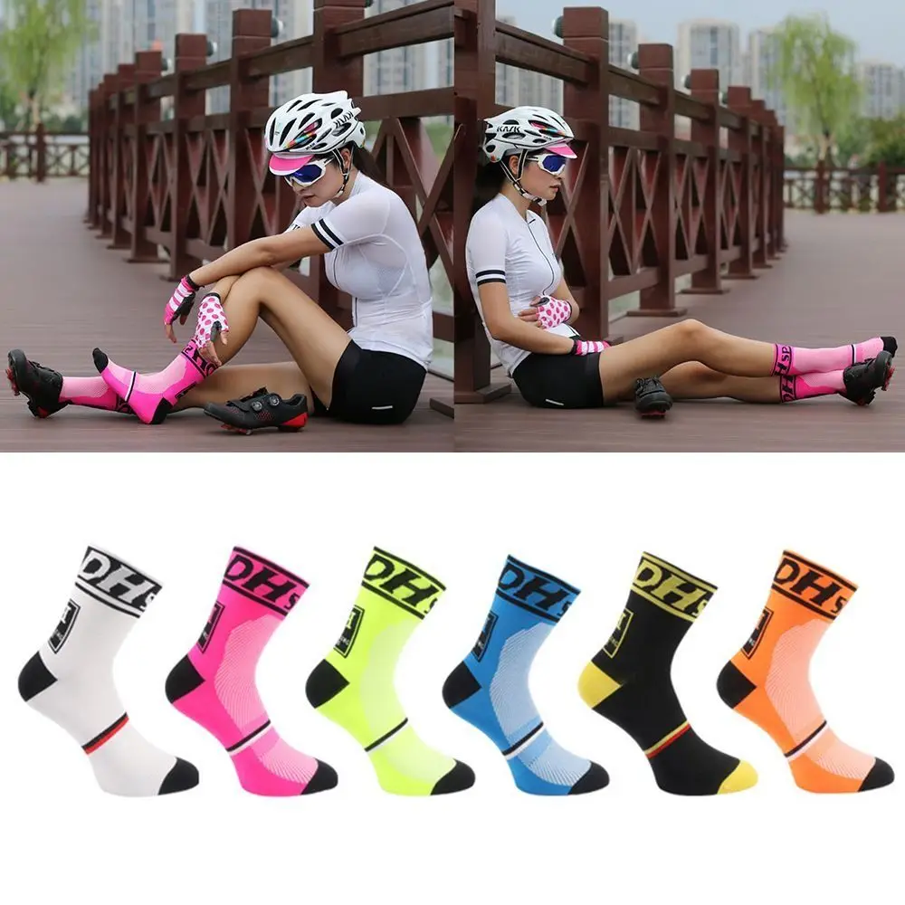

1 Pair of Sweat-absorbent Cycling Socks Deodorant Shaping Sports Socks Anti-friction Breathable Bicycle Sock Running