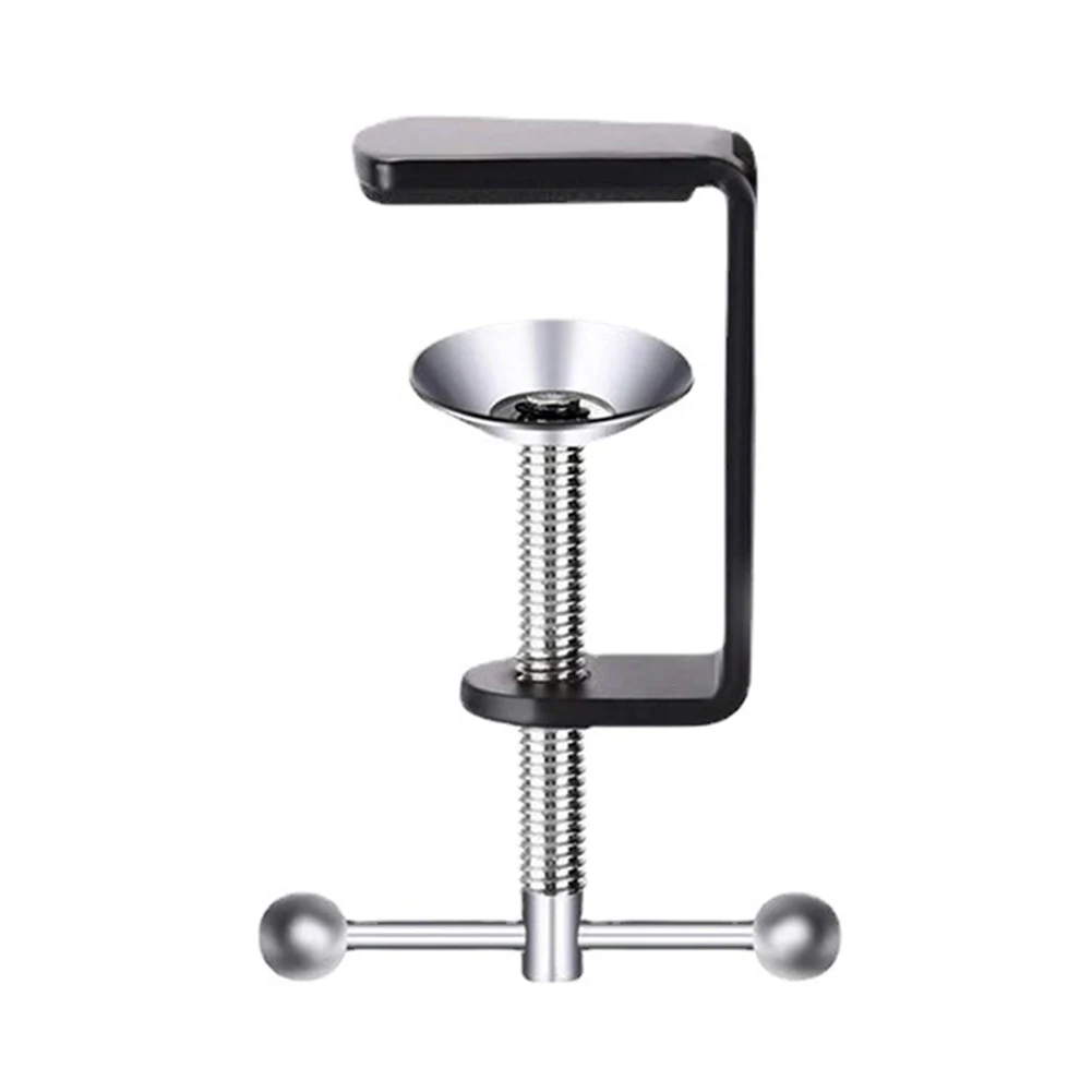 Table Mount Clamp Clamp Home Office Shop C-shaped Design Silicone Pad Stable Metal Base 5cm Height Securely Mount