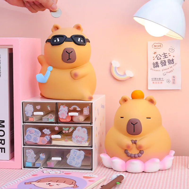 Capybara Vinyl Savings Jar Drop-resistant Can Be in And Out of Children's Gifts Money Bank Desktop Decoration Birthday Gift
