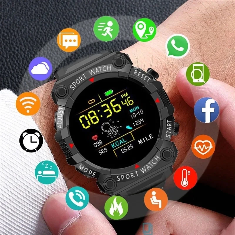 FD68S Smart Watch Round Color Screen Heart Rate Bluetooth Connection Pedometer Music Weather Outdoor Smart Sports Bracelet