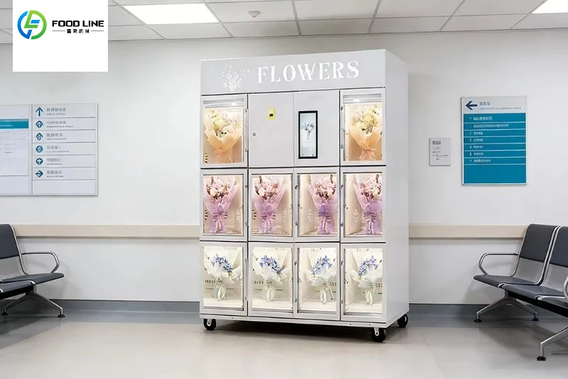 맞춤형 10대 대형 락커 디스플레이 지능형 꽃 자판기 컴프레서 냉각 15.6인치 터치스크린 24시간 셀프 서비스 SDK