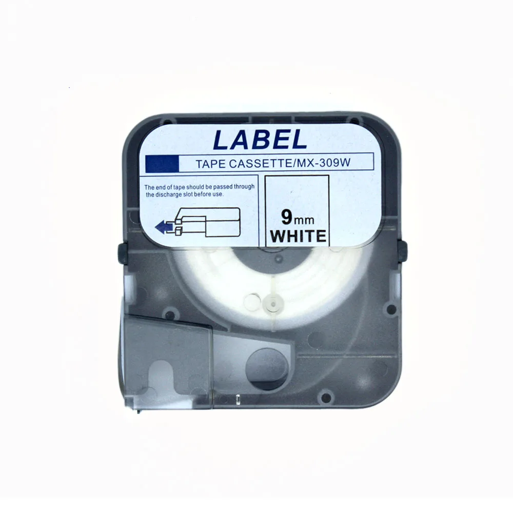 

Tape Label Cassette mx-309w 9mm white ink ribbon printer Sticker use lm-380e,lm-390a/pc,lm-400a wire marker cable ID Printer