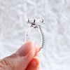 IOGOU Luxury 4ct Moissanite Halo Engagement Ring With GRA Cushion Cut Diamond Wedding Rings 925 Sterling Sliver Wedding Jewelry 5