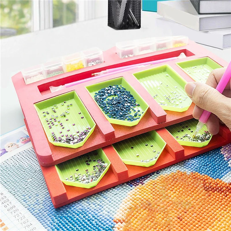 Multi-function Diamond Painting Tray Holder Drill Pen Diamond Box Organizer  DIY Craft 