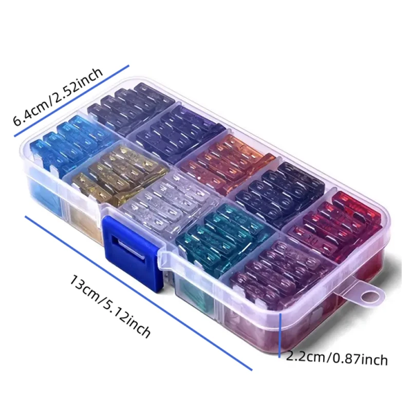 Automotive Fuse Set 100 Pcs 10 Specifications 2A 3A 5A 7.5A 10A 15A 20A 25A 30A 35A Car Fuse Set Lgniter Headlight Insure Insert