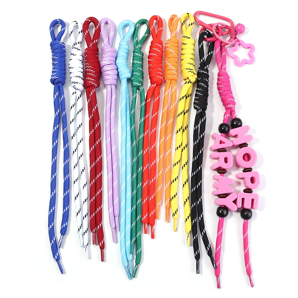 Set of 5 Colorful Braided Nylon Lanyard Keychains - Vibrant Antil-Loss Rope Accessories