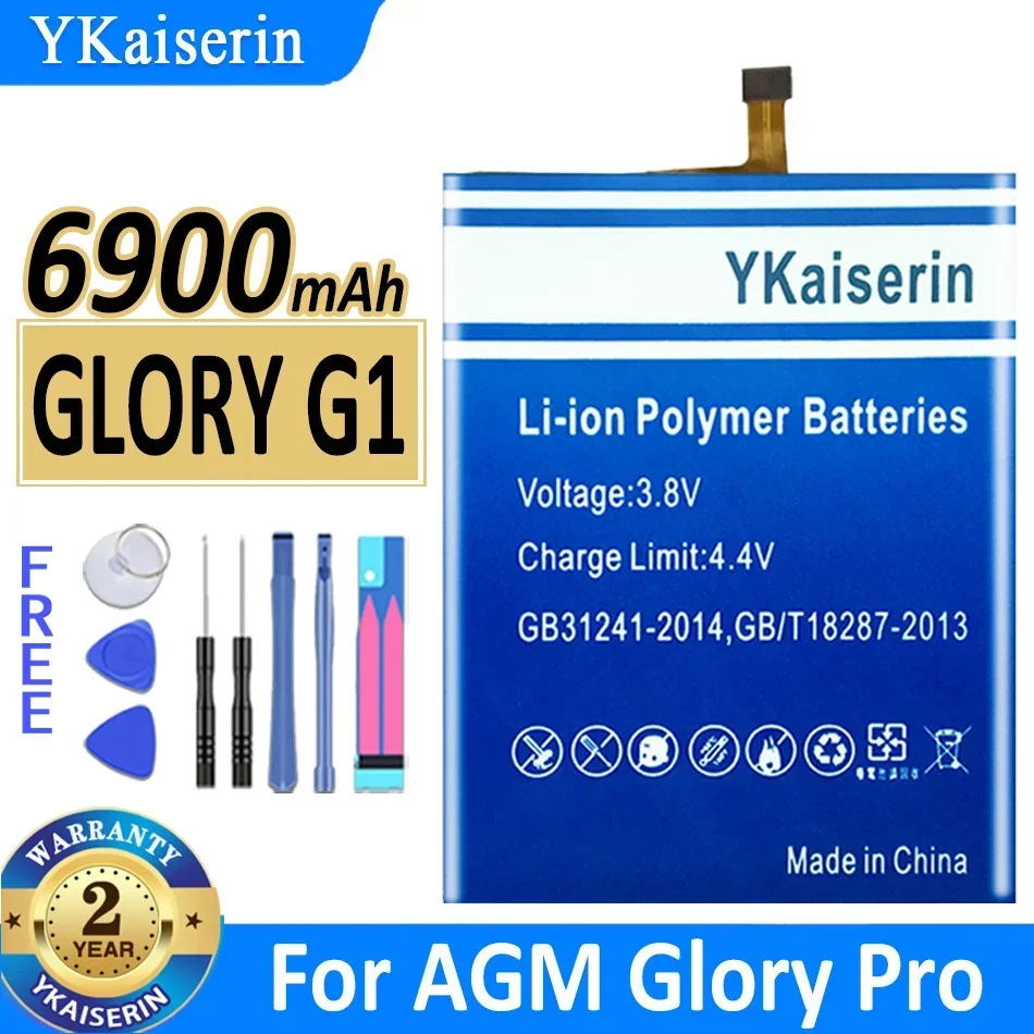 

YKaiserin Battery GLORY G1 6900mAh for AGM Glory Pro High Capacity Bateria Warranty 2 Years + Track Code