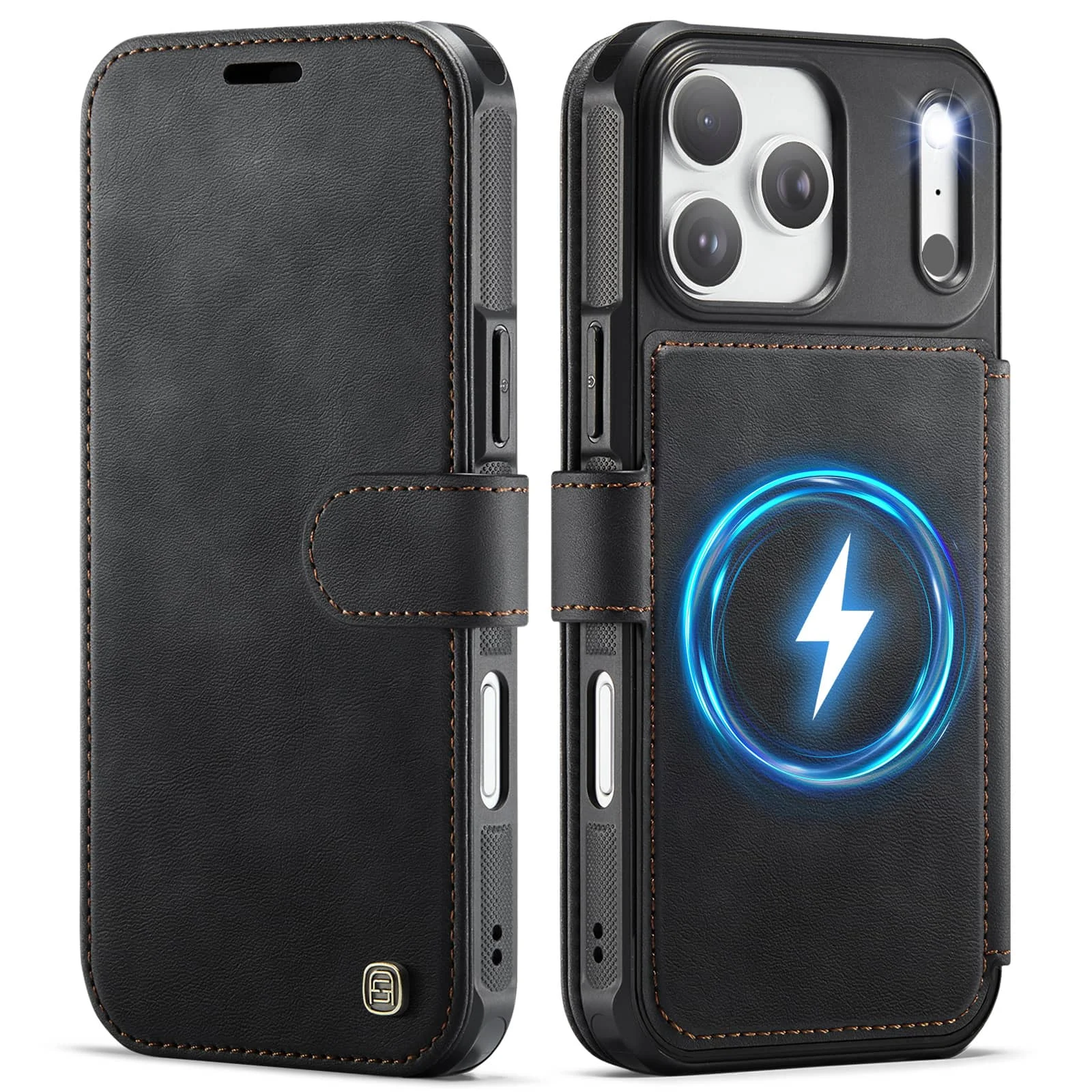 Premium Magnetic PU Leather Wallet Case with RFID Protection and Stand Feature, Slim Shockproof Design
