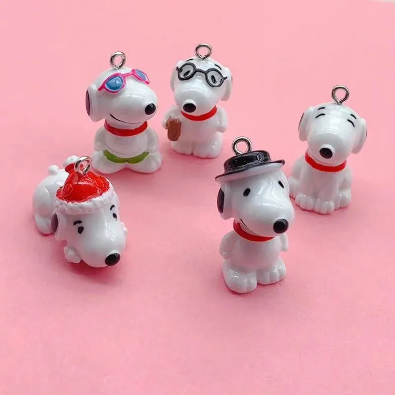 Cartoon Dog Resin Charms 10pcs For Diy Making Earring Pendant Necklace Keychain Bracelet Jewelry Accessories Material Supplies