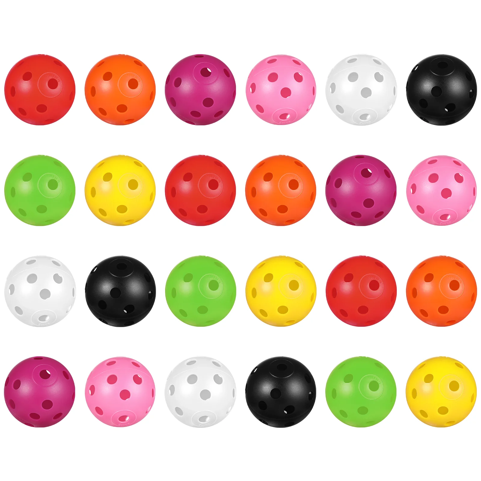 

TOYMYTOY 24pcs Perforated Plastic Play Balls Hollow Practice Training Sports Balls (Mixed Color)