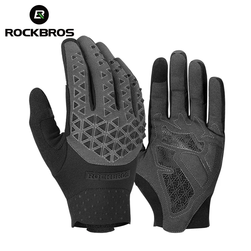 ROCKBROS Full Finger Cycling Gloves Outdoor Sport Anti-slip MTB Mitten Road Bike Gloves Touch Screen Motorcycle Long