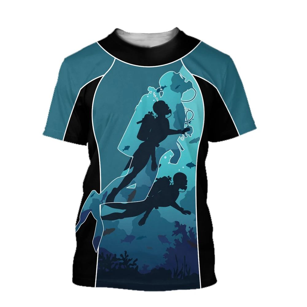 Scuba Diving 3D Print Short Sleeve T Shirt