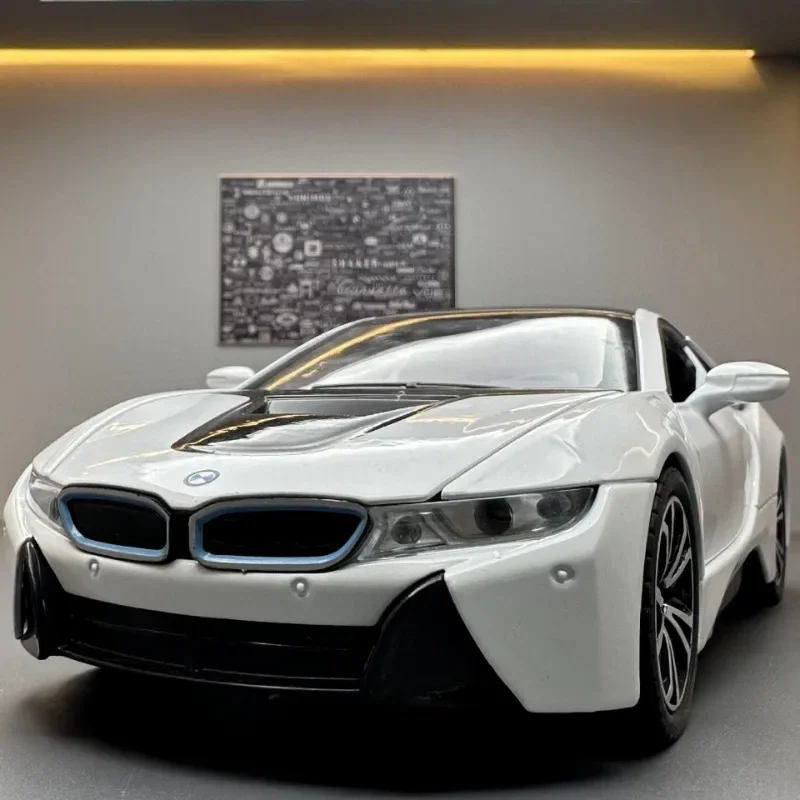 1/22 Scale BMW I8 Sport Car Model Sound Light Collective Diecasts