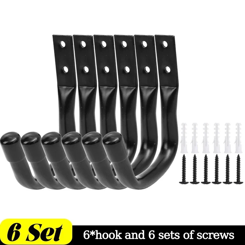 Heavy Duty Metal Garage Storage Hooks | Wall-Mounted Utility J-Hangers