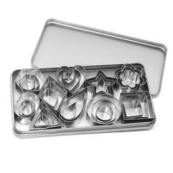 30-Piece Set of Mini Stainless Steel Cookie Cutter Shapes for Fondant, Biscuit, and Pastry Baking (30pcs)