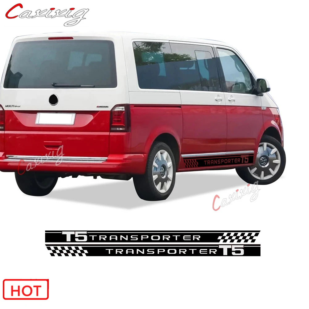 2pcs Side Stripes Stickers Decals For VW Volkswagen Transporter T5 T6
