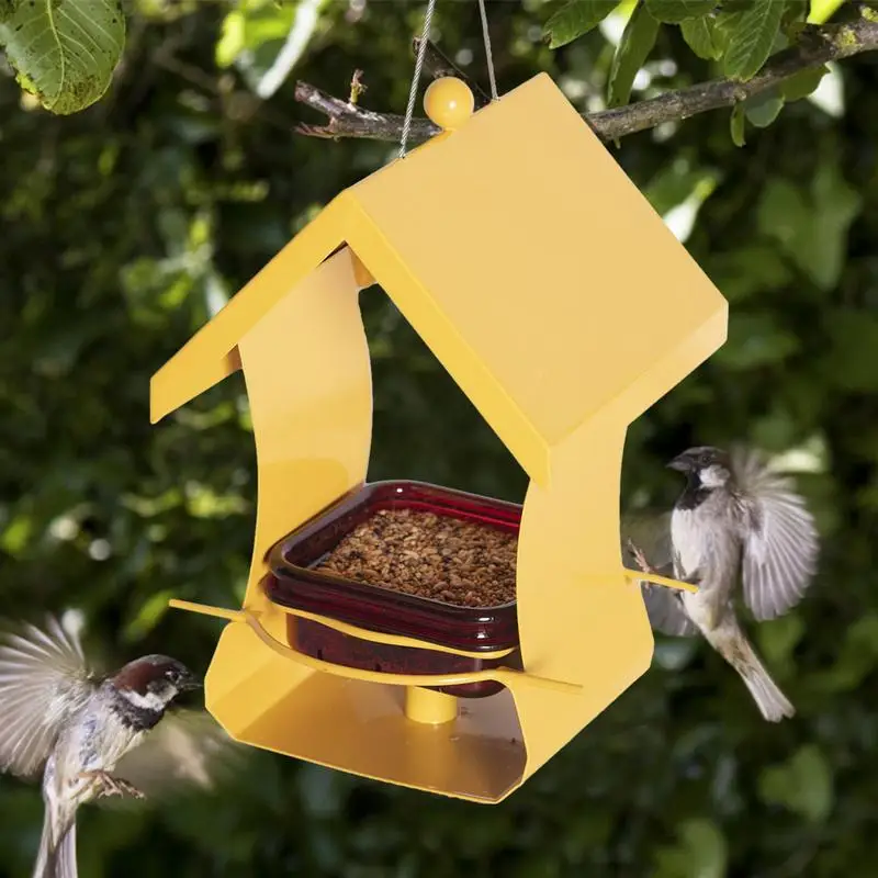 

Hangable Bird Water Feeder Metal Bird Feeder Hummingbird Feeding Tray Outdoor Small Bird Feeder For Courtyard Bird Supplies