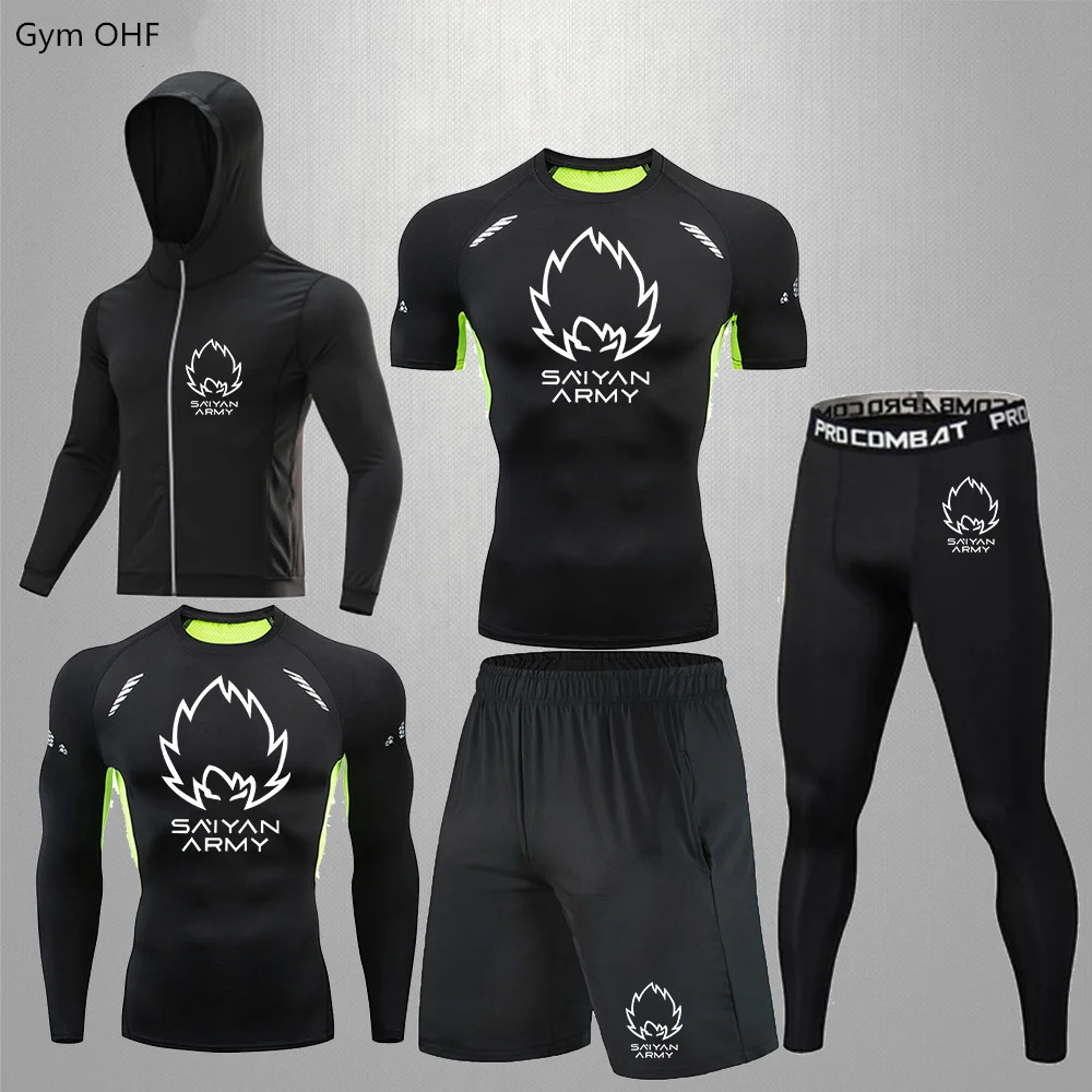 

MMA Rash Guard Fightwear Sportsuit Boxeo Men Sport kickboxing Jiu Jitsu Jerseys+Pants Fitness T shirt+Shorts BJJ Boxing Sets Gym