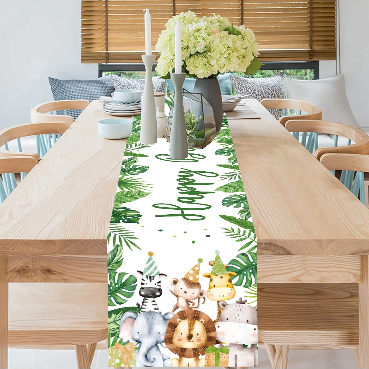 

Настольная дорожка джунглей для дня рождения, одноразовая посуда, украшение для дня рождения в стиле сафари, детский праздник, товары для дня рождения