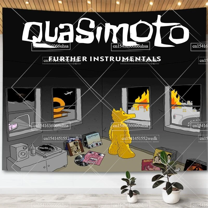 Quasimoto The Unseen Album Cover Posters Funny DJ Meme Tapestry Wall Hanging Hip Pop Tapestries Aesthetic Room Decor Tapestrys