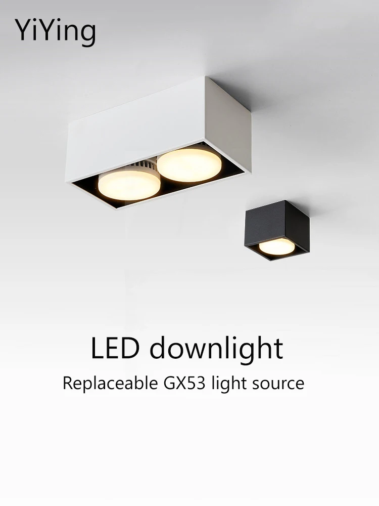 

YiYing Led Ceiling Lamps Surface Mounted 7W GX53 Downlight White Black Bulb Box Spot Lights For Kitchen Store Indoor Lighting
