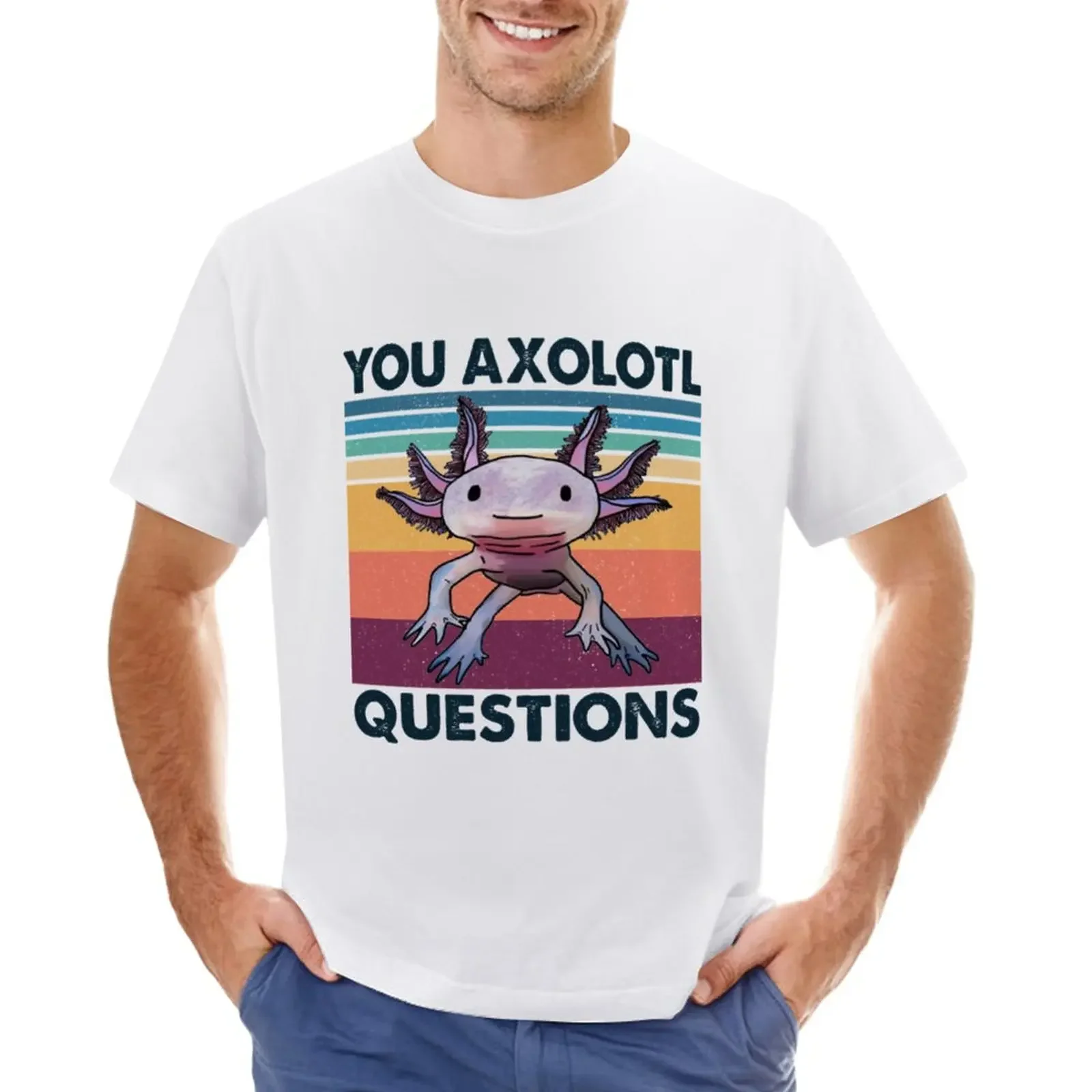

Retro 90s Axolotl Shirt Funny You Axolotl Questions T-Shirt new edition Short sleeve tee shirts graphic tees plain mens t shirt