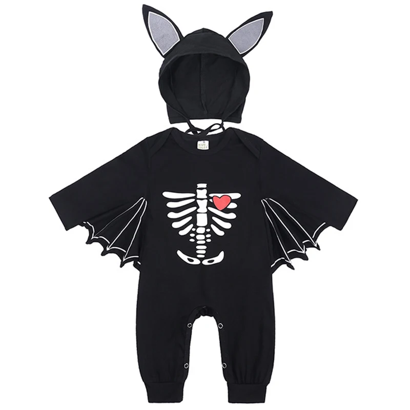 

2Piece Spring Halloween Outfits Baby Boy Clothes 0 To 3 Months Cartoon Print Long Sleeve Cotton Newborn Jumpsuits Romper BC036