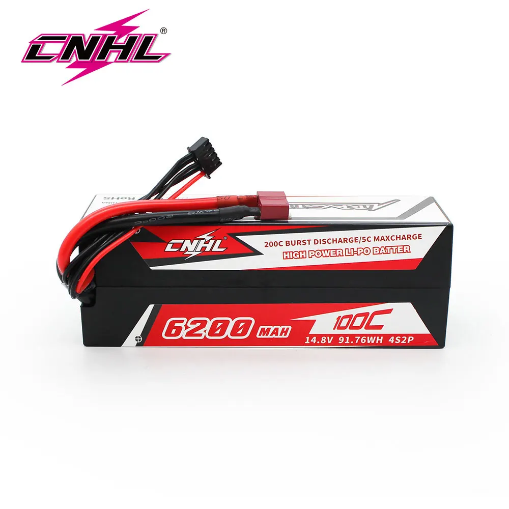 

CNHL Lipo 4S 14.8V Battery 6200mAh 100C Racing Series Hard Case With T Deans Plug For RC Car Boat Evader Car Truck Vehicle Buggy