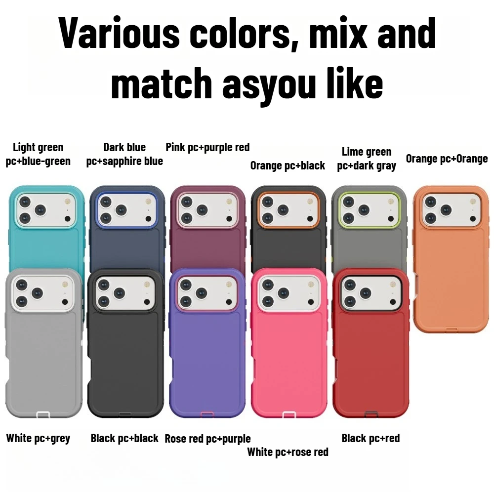 Premium 3-in-1 Heavy Duty Shockproof Case with Soft Bumper and Hard Cover