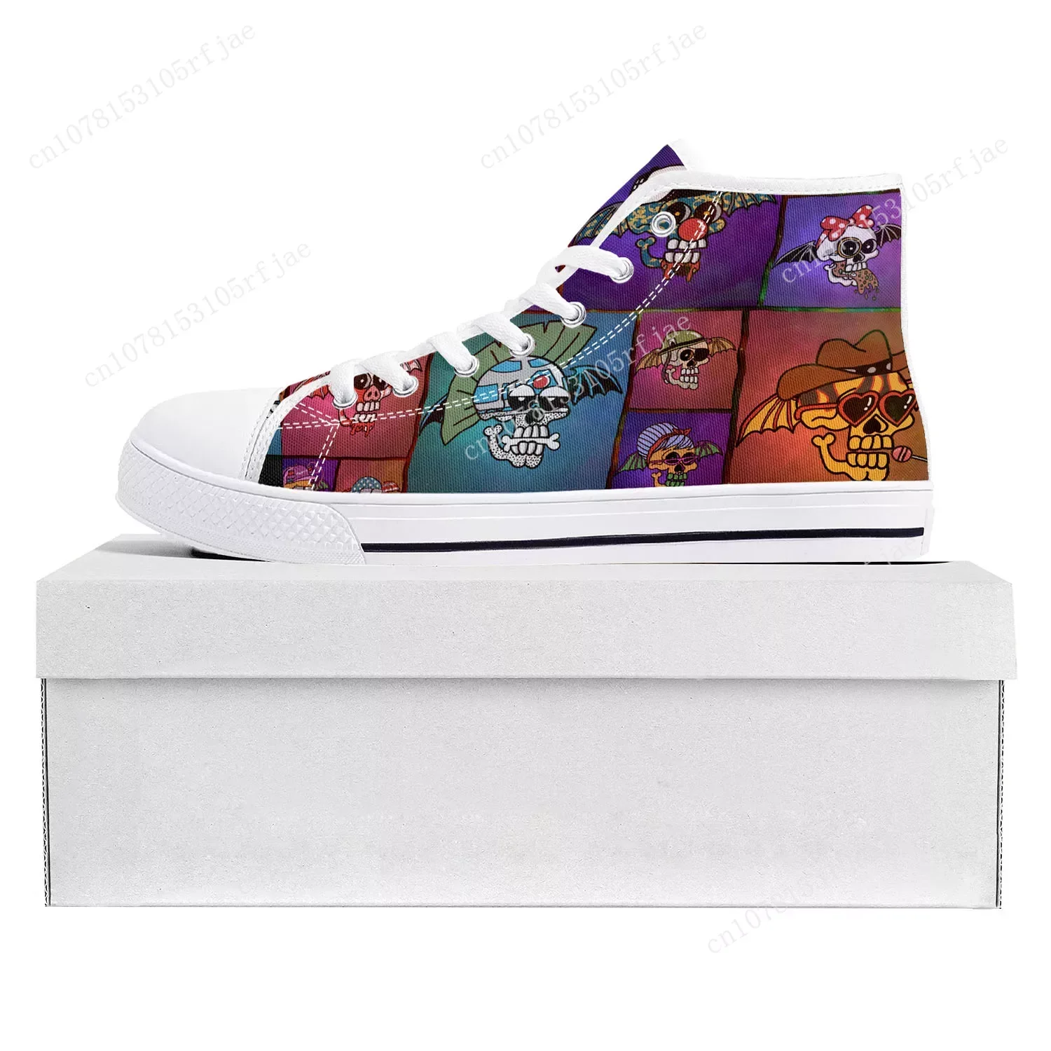 

Avenged Sevenfold A7X High Top High Quality Sneakers Mens Womens Teenager Canvas Sneaker Casual Couple Shoes Custom Shoe White