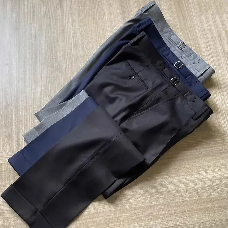 Men Spring Autumn Fashion Slim Fit Formal Office Trousers Mens Business Casual Pants Male Solid Color Suit Pants Business Pants Suit Pants Men Pants