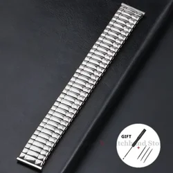 Elegant Stainless Steel Elastic Watch Band - Universal Stretch Wristband Accessories - 18mm (Silver)