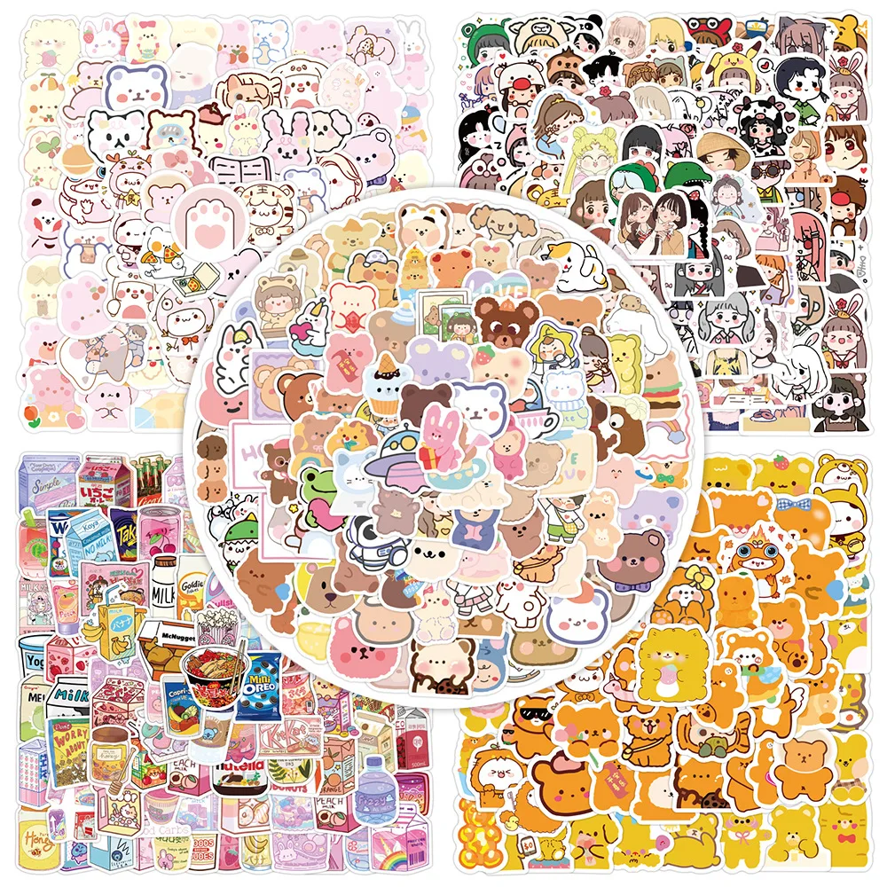 400pcs Mini Cartoon Cute Stickers Scrapbook Laptop Phone Luggage Diary Car Motorcycle Sticker Kid School Student Children Toy