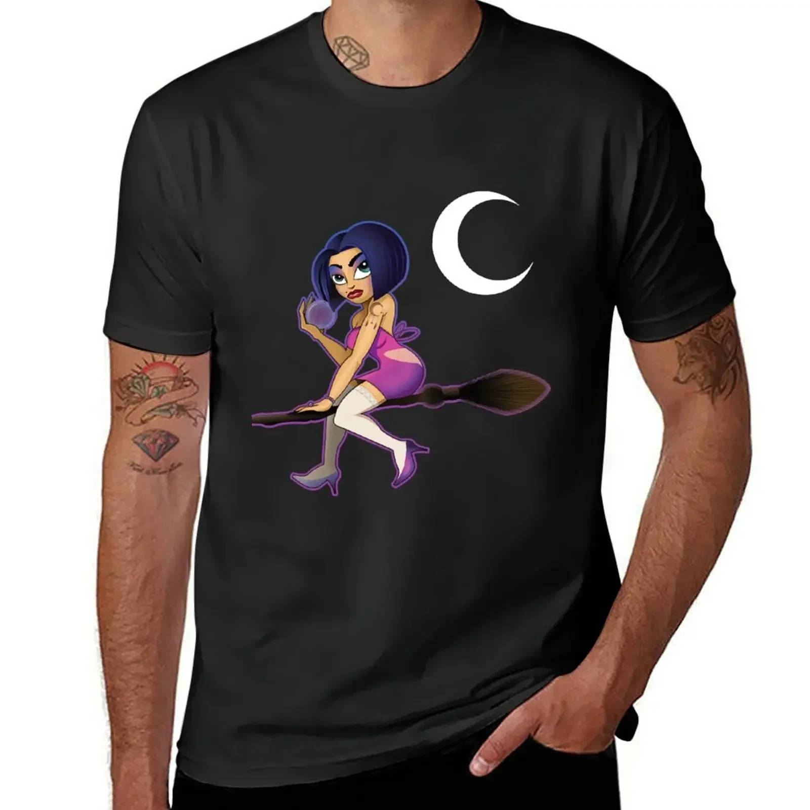 

Sexy witch T-shirt anime clothes hippie clothes mens t shirt