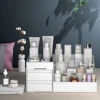 1pc White New Drawer Makeup Storage Box Dormitory Finishing Plastic Shelf Cosmetics Skin Care Dressing Table Desktop 5