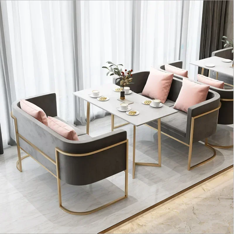 Sofa Table and Chair Sets New Stock Modern Luxury Restaurant Pink