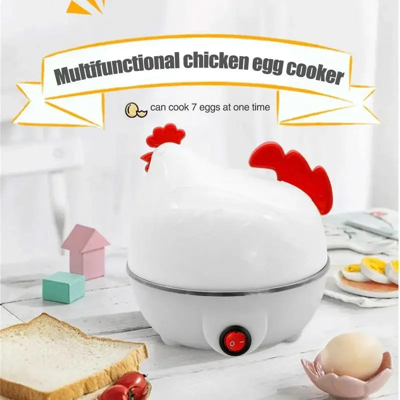 Home Kitchen Cooking Tool 7-Egg Capacity Egg Cooker Chicken Shaped Egg Boiler Eggs Steamer Appliance Utensil 5