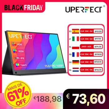 UPERFECT 15.6Inch LCD Monitor Portable Ultrathin 1080P IPS FHD USB Type C Dispaly For Laptop Phone XBOX Switch PS5 Gaming Screen