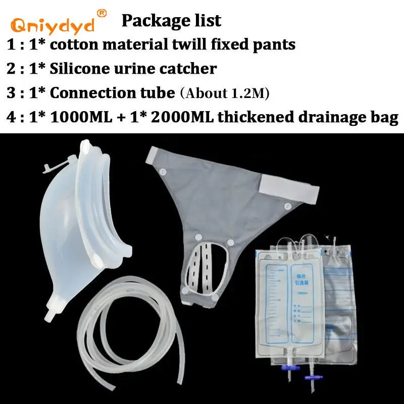 Silicone Urine Collector Urinal Incontinence Leak-Proof Urinal Pot Urinary Catheter Drainage Bag Removable Cleaning urine collection bag