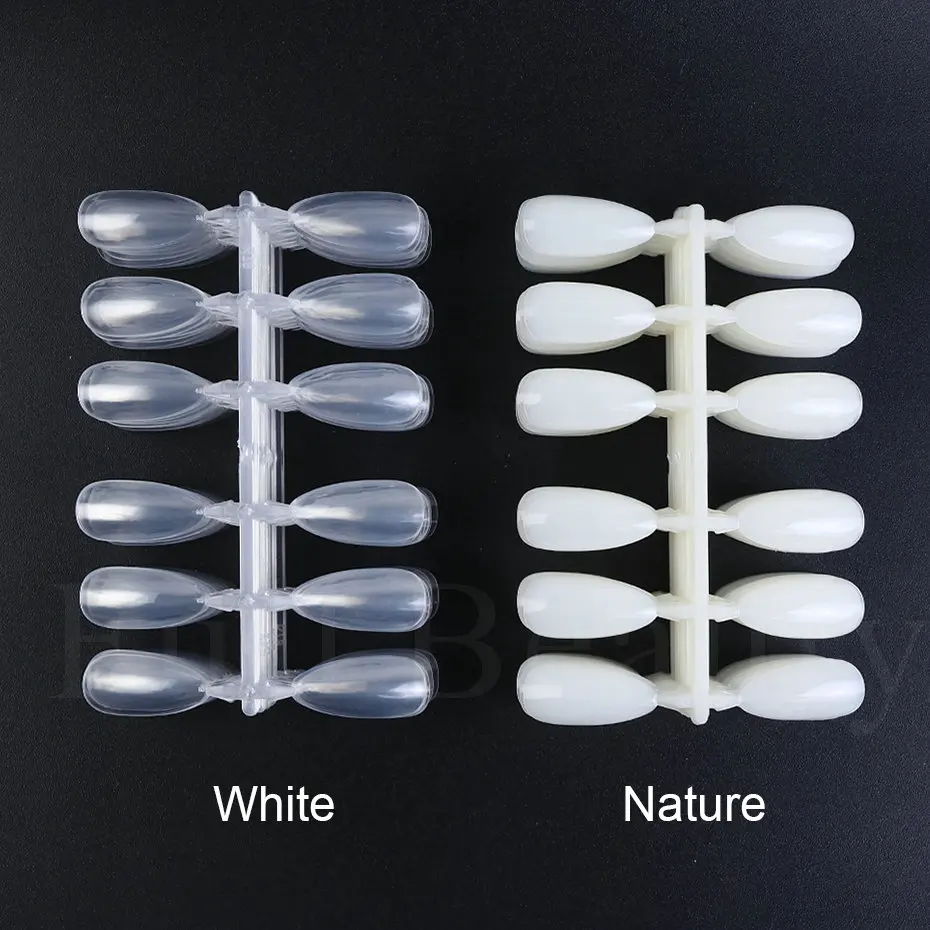 False Nails 120pcs False Nails Almond Shpae Press On Natural Tips Practising Gel Polish Display Fake Nail Practice Manicure Tools PP1030 fake nails,false nails,nail tips,false nail tips