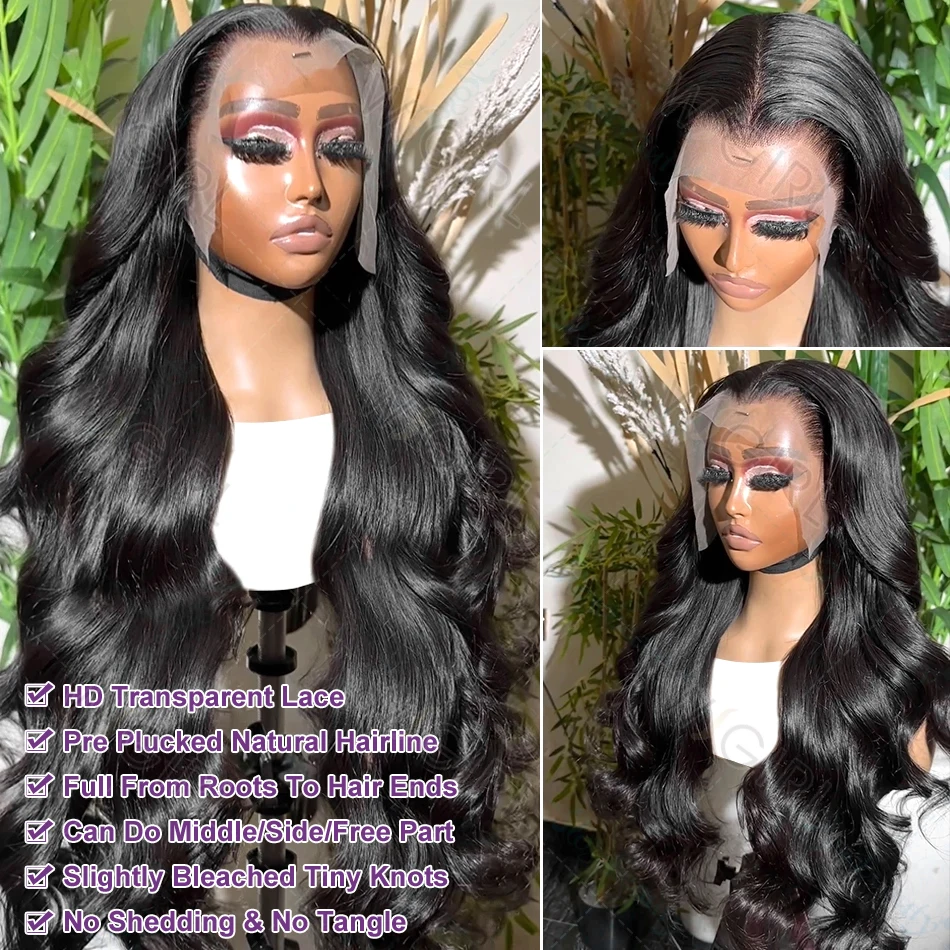 Human Hair Wigs 30 32 inch Body Wave Lace Front for Women