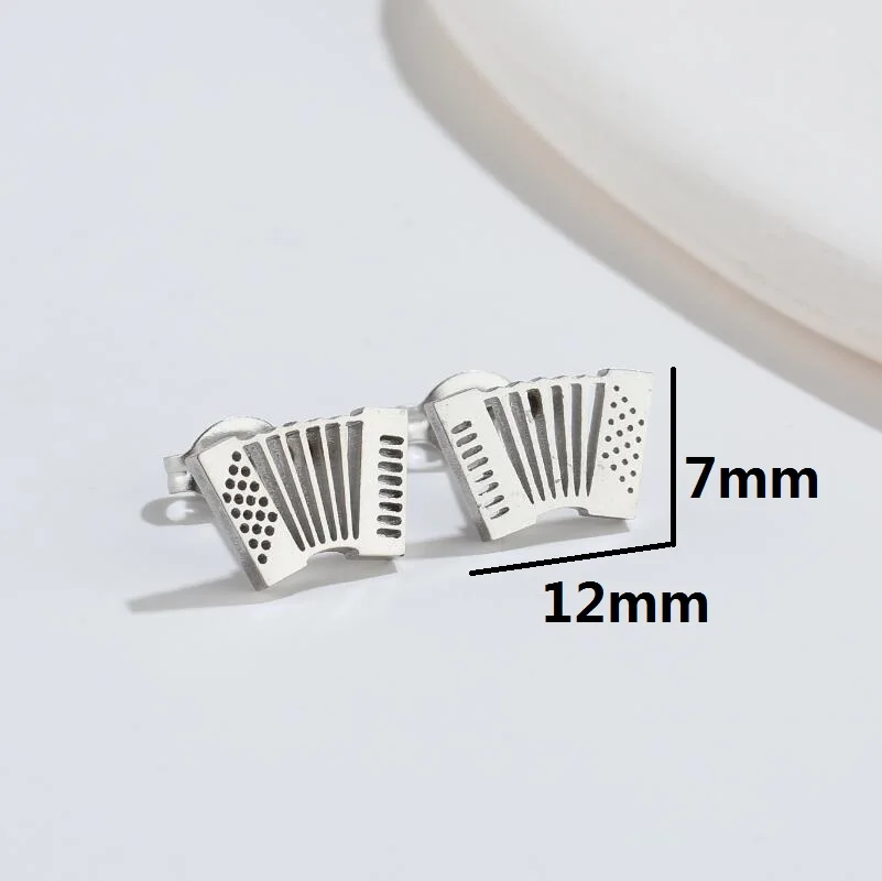 Musik Instrument Gitarre Stud Ohrringe Für Frauen Mädchen Edelstahl Ohr Piercing Musical Stud Ohrringe Party Geschenk Aretes – Detail 2