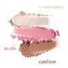 3 In 1 Matte Highlighter Blush Palette Pearly Blush Shiny Eyeshadow Multifunctional Face Makeup Palette Female Cosmetics 3