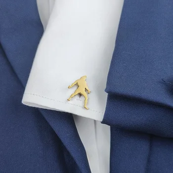 2024 트렌디 애니메이션 캐릭터 오픈 암 커프 링크 남성용 타이 클립, 럭셔리 쥬얼리, 스테인레스 스틸 펑크 스타일 의류 액세서리