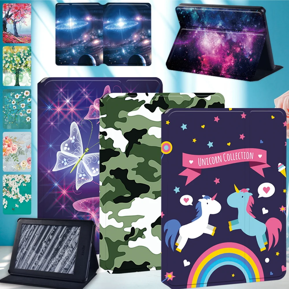 Custodia Per Tablet Per Amazon Nuovissima Kindle 10Th Gen 2019/Kindle 8Th Gen 2016 Pu Stampa In Pelle Picture Stand Folio Cover Pen