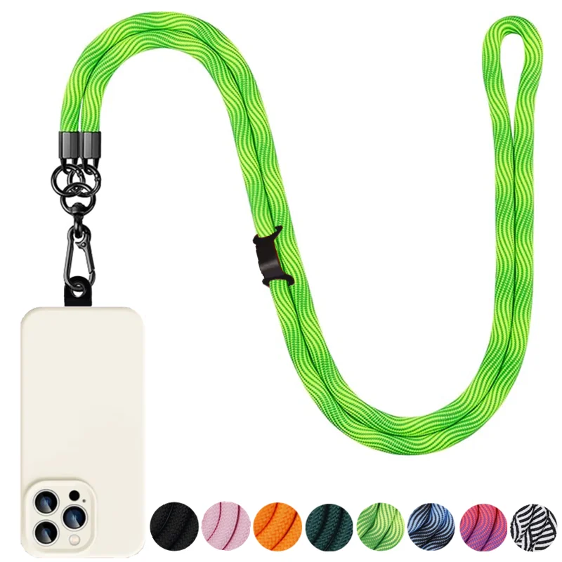 Cordino Universale Per Telefono A Tracolla Regolabile - Antismarrimento In Nylon, Adatto A Tutti Gli Smartphone, Colori Vari (Nero, Verde, Viola, Rosso...) - 5