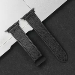 Premium Silicone & Leather Watch Strap - Elegant Bracelet Accessory for 38 40 41 S10-42MM (B-Litchi)