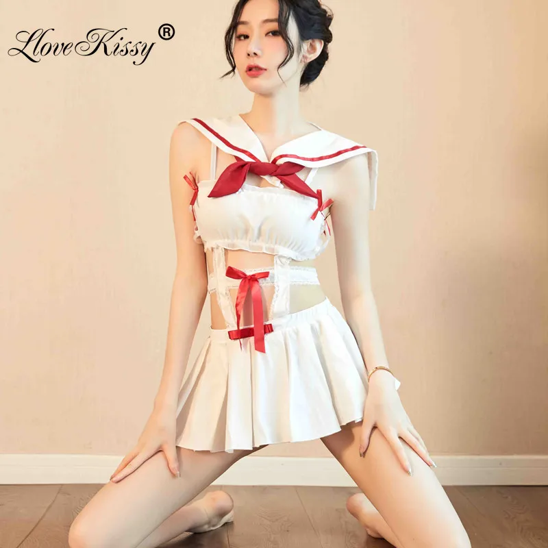 

18+ Women's Fun Underwear Cosplay Student Uniform Temptation Kawaii Sailor Costume Pornos Suit Sexy Costume Women